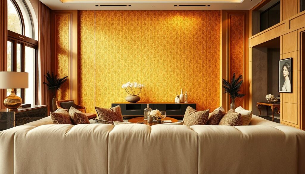 goldene wandgestaltung