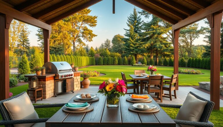 grillecke garten mit dach