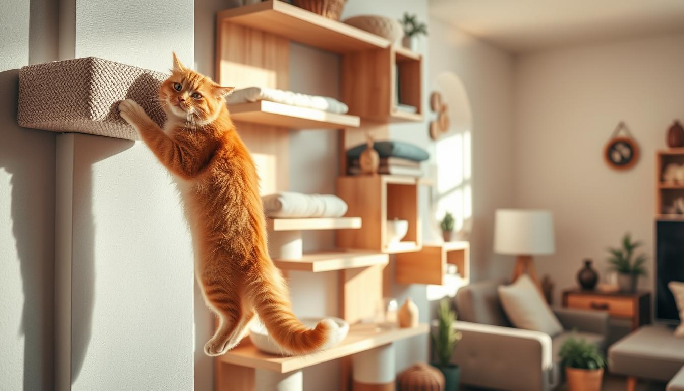 katzen wand klettern