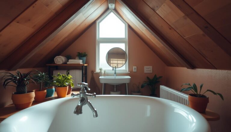 kleines badezimmer im dachboden