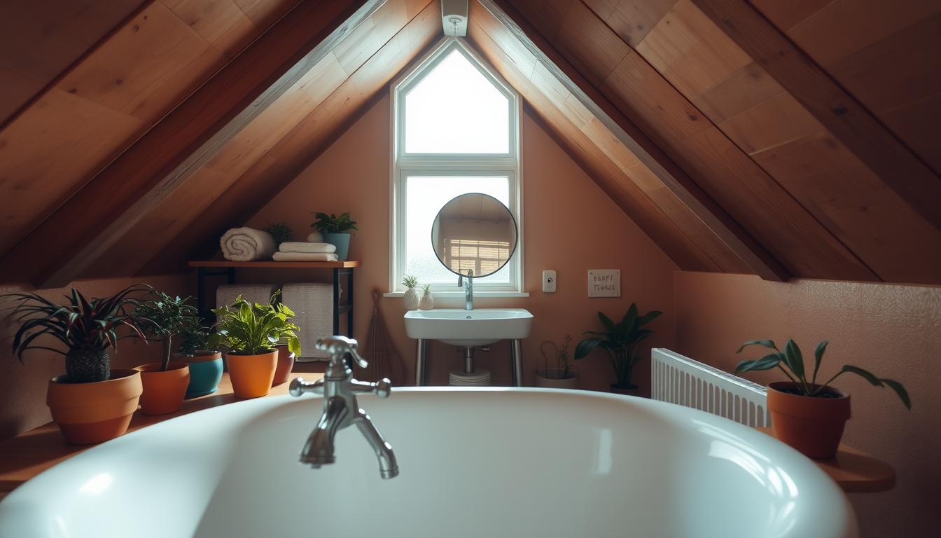 kleines badezimmer im dachboden