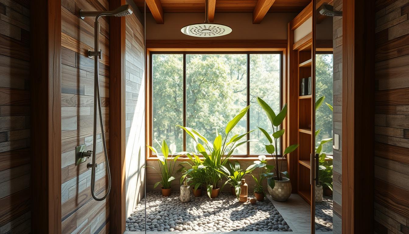 rustikale dusche