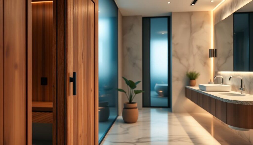 sauna im bad integriert