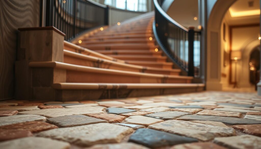 steinteppich auf treppe