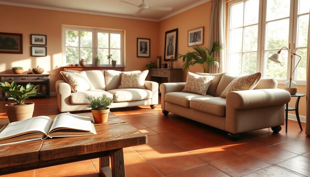 terracotta fliesen wohnzimmer