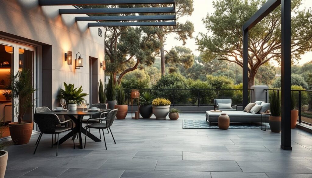 terrassen fliesen grau