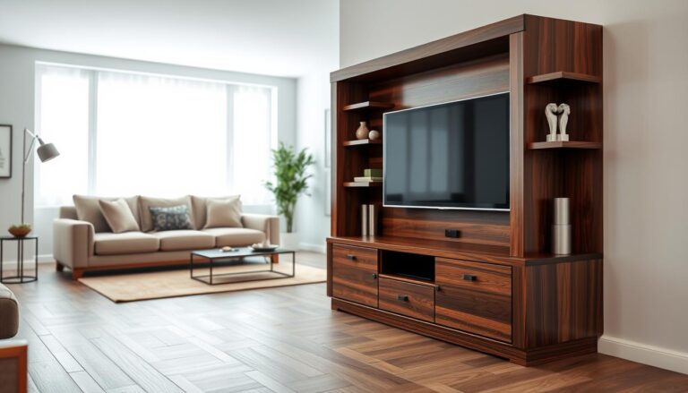tv wand holz