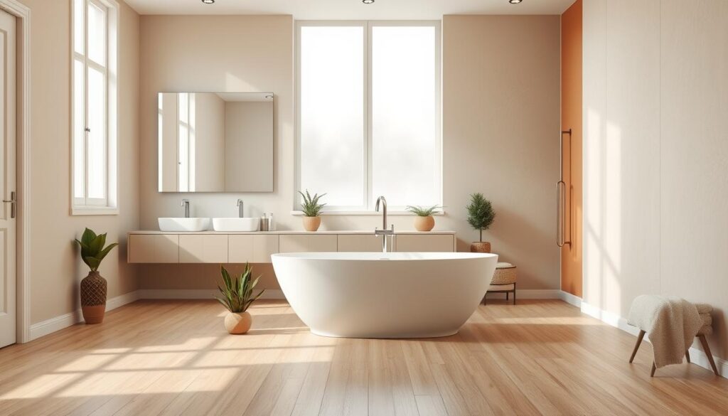 wandfarbe beige badezimmer